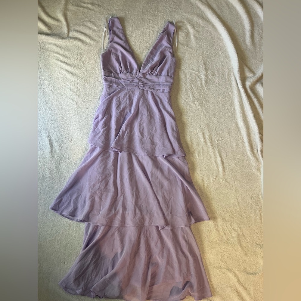 Lulus Celebration Time Lavender Sleeveless Tiered
Midi Dress - Picture 7 of 9